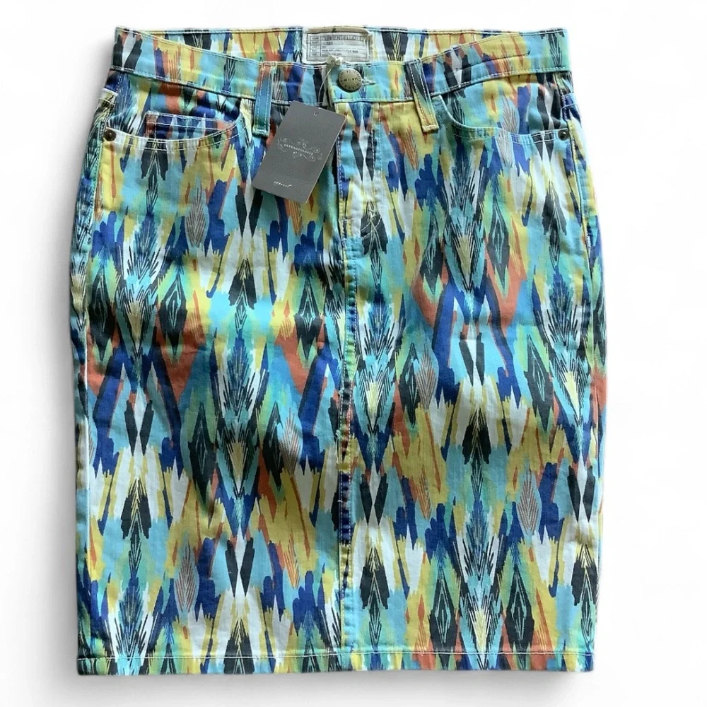 Anthropologie x Current Elliott Multicolor Stiletto Pencil Skirt Size 27 NWT